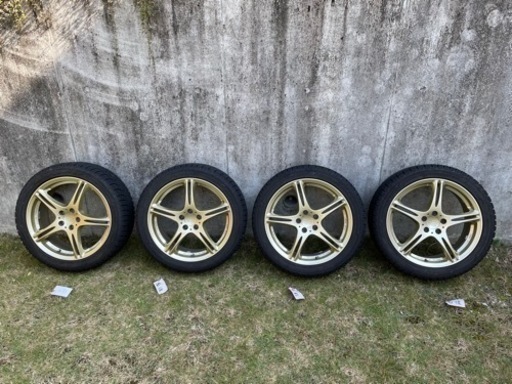 スタッドレスタイヤ(2017年製)215/45R17ホイール付4本　レガシィ、プリウス等に