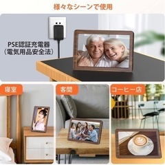 【新品】デジタルフォトフレーム　タッチパネル　木目色　16gbメモリ　Wi-Fiの画像
