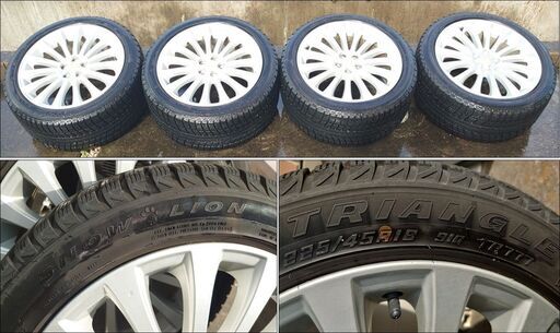 【終了】スタッドレス タイヤ ホイール 4本 セット 225/45/18 7.5J 55 PCD100