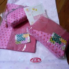 ✳️特価　新品未使用　ちりめん小物3点と越前和紙小便箋セット