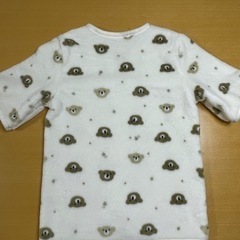 【美品】くまさん柄　袖付きスリーパーの画像
