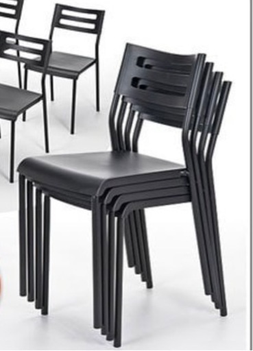 ホームチェア5脚セット/超軽量スタッキング/ブラック