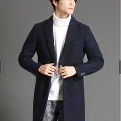 【値下げ】メルトンチェスターコート Navy【rhenium H...