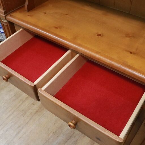 R103)コスガ プロヴァンスシリーズ 食器棚 カップボード 天然木 パイン材 参考価格13万円 KOSUGA FURNITURE ※