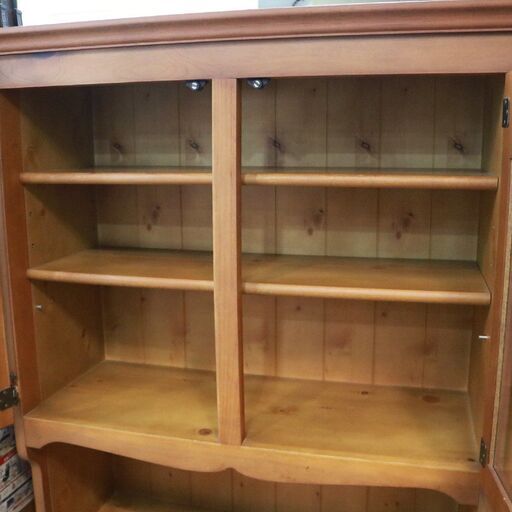R103)コスガ プロヴァンスシリーズ 食器棚 カップボード 天然木 パイン材 参考価格13万円 KOSUGA FURNITURE ※