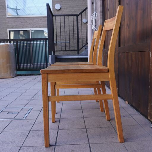 無印良品 オーク無垢材 チェア2脚セット　廃番 廃盤品】無印良品 ダイニングチェア2脚セット オーク材 廃盤品】無印