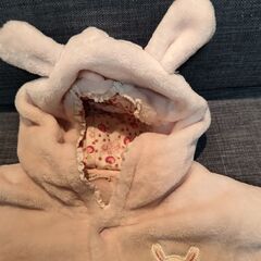 ⭐️「美品]キムラタン🐰フード付きあったかふわふわポンチョ(サイズ70～80)⭐️の画像