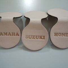 Kawasaki　向かい獅子　ヌメ革ハンドメイドキーホルダーの画像