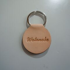 Kawasaki　向かい獅子　ヌメ革ハンドメイドキーホルダーの画像