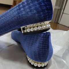 新品 パンプス ブルーの画像