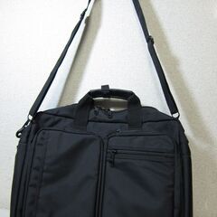 未使用☆ビジネスバッグ ブラック/黒 ポケットいっぱい！ファスナ...