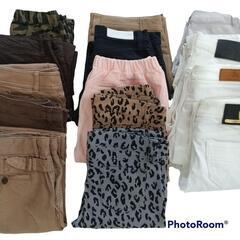 ジーンズまとめ売り14本 デニム ジーンズ リメイク ハンドメイド パッチワークの画像