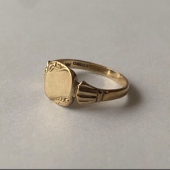 英国　イギリス　ヴィンテージ　9ct 9k シグネットリングの画像