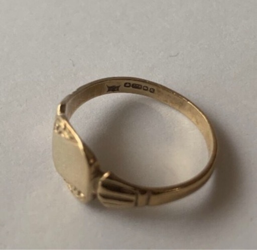 英国　イギリス　ヴィンテージ　9ct 9k シグネットリング