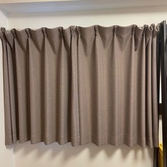 12/8まで　カーテン　100cm×100cm 2枚　ブラウン　...