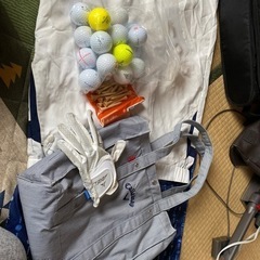 ゴルフボール、ピン、手袋、バッグセットの画像