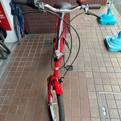 ☆美品☆20インチ 外装6段変速付き折り畳み自転車 レッド