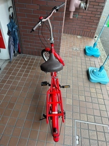 ★美品★20インチ　外装6段変速付き折り畳み自転車　レッド