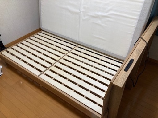 【ダブルベッド、フレーム、マットレス】クリーニング済　配達可能　管理番号51211