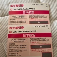 JAL割引券（50%割引）　2枚　有効期限2024年5月31日