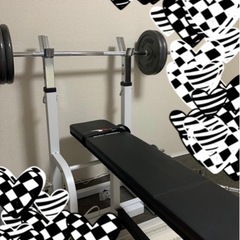 お話中、ベンチプレス台　ダンベル　プレートセット