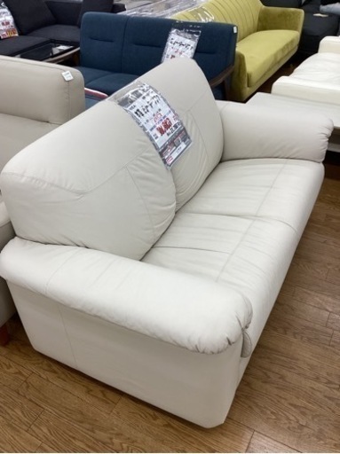 KK-41【新入荷　リサイクル品】IKEA 本革　2シーターソファ　ベージュ