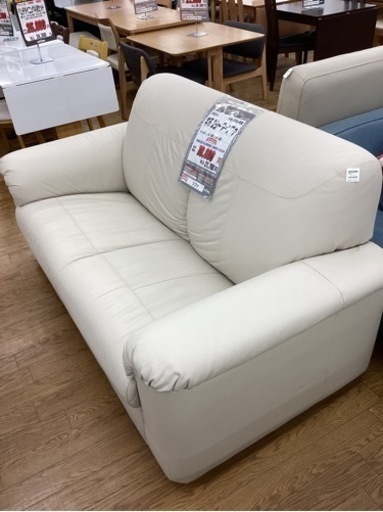 KK-41【新入荷　リサイクル品】IKEA 本革　2シーターソファ　ベージュ
