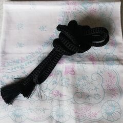 帯締め　平織り　黒の画像