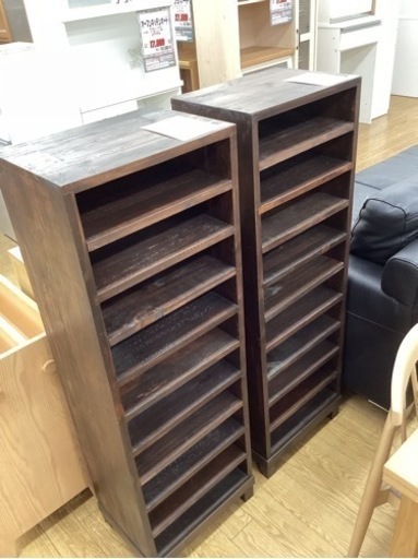 KK-44【新入荷　リサイクル品】無垢材　シェルフ　ブラウン