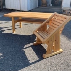7人掛けダイニングセット［椅子2脚欠損箇所あり］