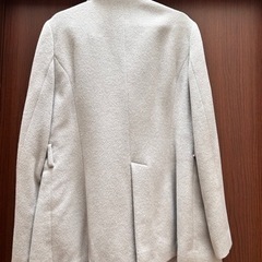 【無料】アンゴラ/ウール グレーハーフコートの画像