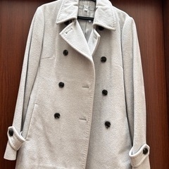 【無料】アンゴラ/ウール グレーハーフコートの画像