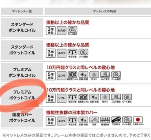 【ハイグレード】国産高級マットレス　定価80000円