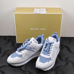 マイケルコース アウトレット スニーカー ウィルマトレーナー ブラック レディース 24cm Michael Kors 49T1WIFS2B PALE BLUE WILMA TRAINER