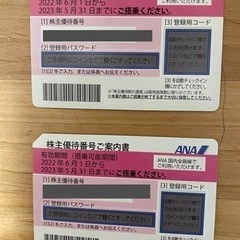 ANA株主優待2枚（有効期間2023.5.31）
