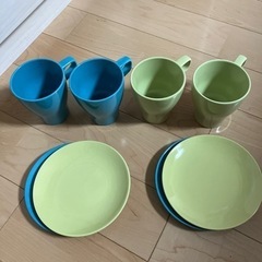 【美品】IKEA マグと小皿のセット