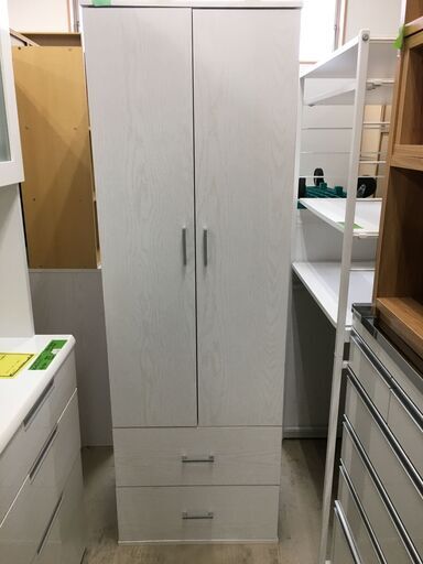 ニトリ ワードローブ クローネ1860 WH ホワイト 幅60cm 洋服タンス 押入れ収納 収納家具 たんす クローゼット おしゃれ クリーニング済 堺市 石津【ジャングルジャングルサカイ石津店】