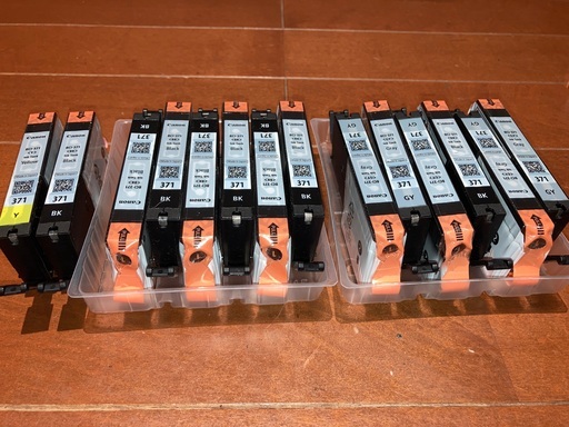 【値下げ】Cannon 純正インクカートリッジ　371 BK７個、371GY６個、371Y１個　箱無しだが新品