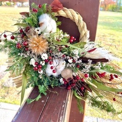 飾る向き×クリスマス×しめ縄8way クリスマスリース しめ縄 しめ縄リース