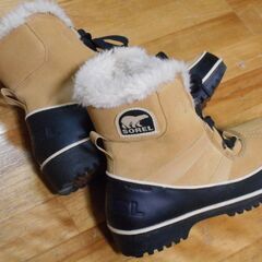 SOREL　TIVOLI２ スウェード23.0cm レディース NL2089-373 ベージュ インナー綺麗 ソール減り無し ティボリ SUEDE ソレル スノーブーツUSEDの画像