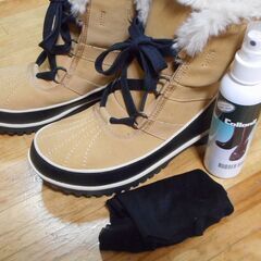 SOREL　TIVOLI２ スウェード23.0cm レディース NL2089-373 ベージュ インナー綺麗 ソール減り無し ティボリ SUEDE ソレル スノーブーツUSEDの画像