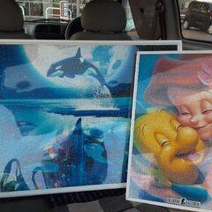 ☆ディズニー&イルカ　ジグソーパズルパネル　2枚で　イラスト絵画　