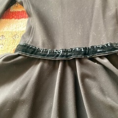 ハイネック　ジョーゼットの黒ワンピの画像