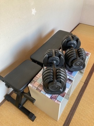 可変式ダンベル　トレーニングベンチのセット