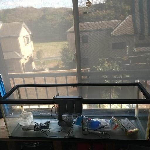 値下げ☆おまけ多数 スリム120cm 水槽とポンプセット