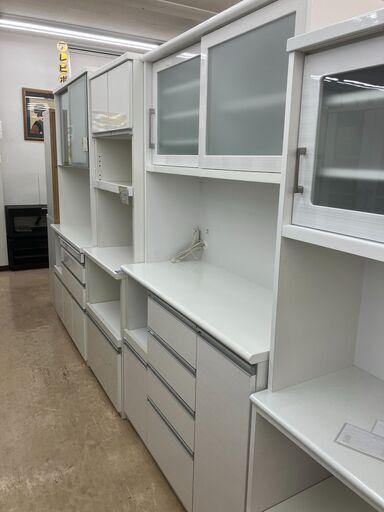 2面レンジボード キッチン家具 ホワイト Wコンセント クラフトコガ  幅 118cm No.2254● ※現金、クレジット、スマホ決済対応※