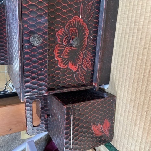 木製 化粧台 裁縫入れ付属