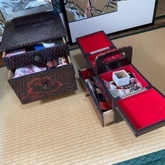 木製 化粧台 裁縫入れ付属の画像