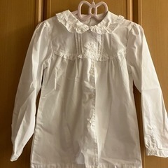 美品120cm子供用ブラウス白
