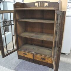 昭和レトロ 和家具 食器棚 引出し付 幅66.2㎝ 古民家掘出物 和風 飾り棚 昭和 レトロ 古民家 古道具 札幌市 北20条店 の画像